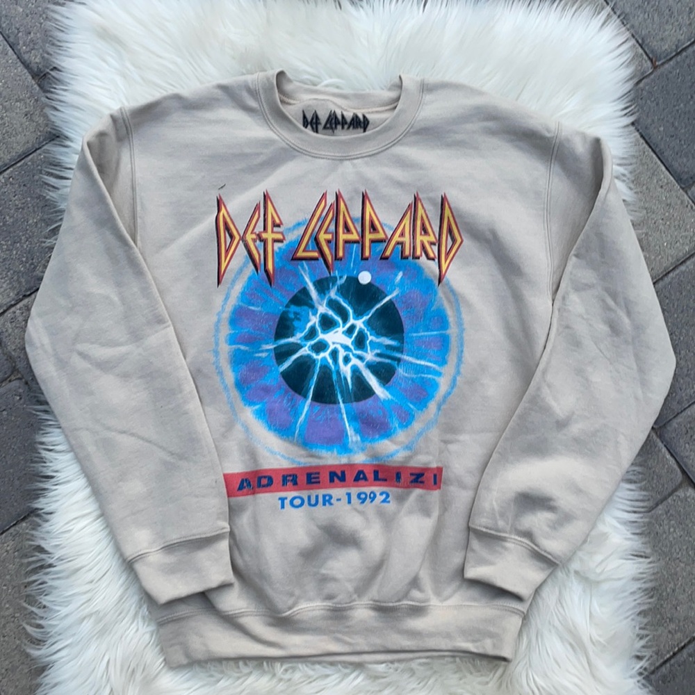 NEW VINTAGE STYLE DEF LEPPARD SWEATSHIRT MENS S